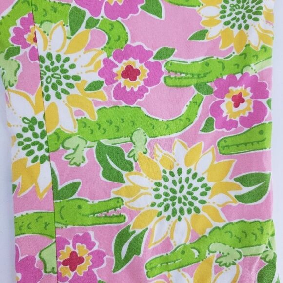 Lilly Pulitzer Capris Pants Croc Monsieur Pink Green Alligators - Picture 8 of 8